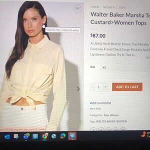 NWT Walter Baker Marsha Custard blouse